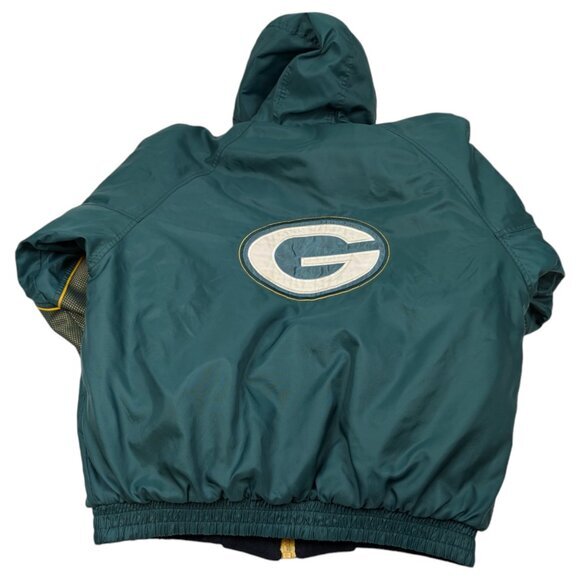 Green Bay Packers Vintage NFL Pro Player Reversible Puffer Style Jacket Size M/L - Picture 2 of 14